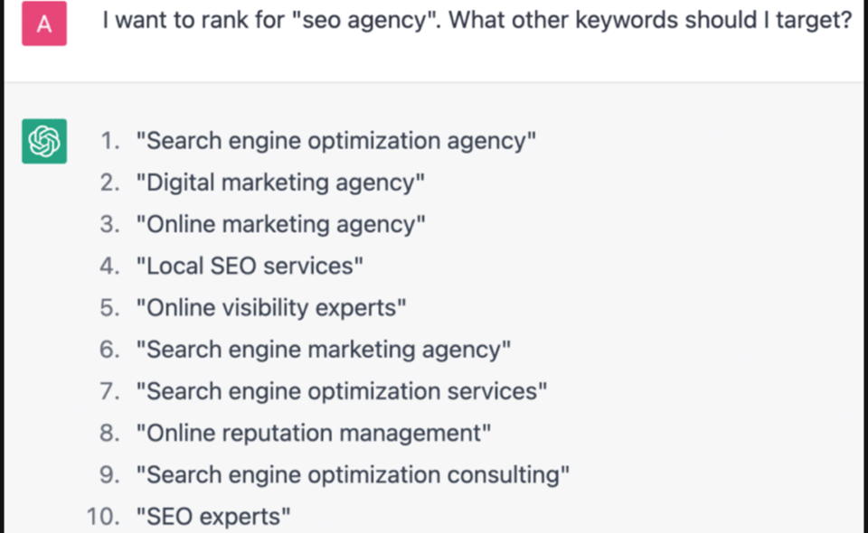 screenshot of ChatGPT’s social media caption generation