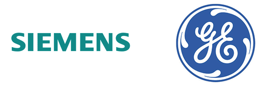 image shows Siemens and General Electric logos
