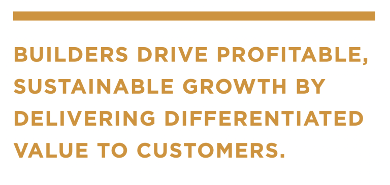 graphic highlights Dan Adams’ definition of business builders