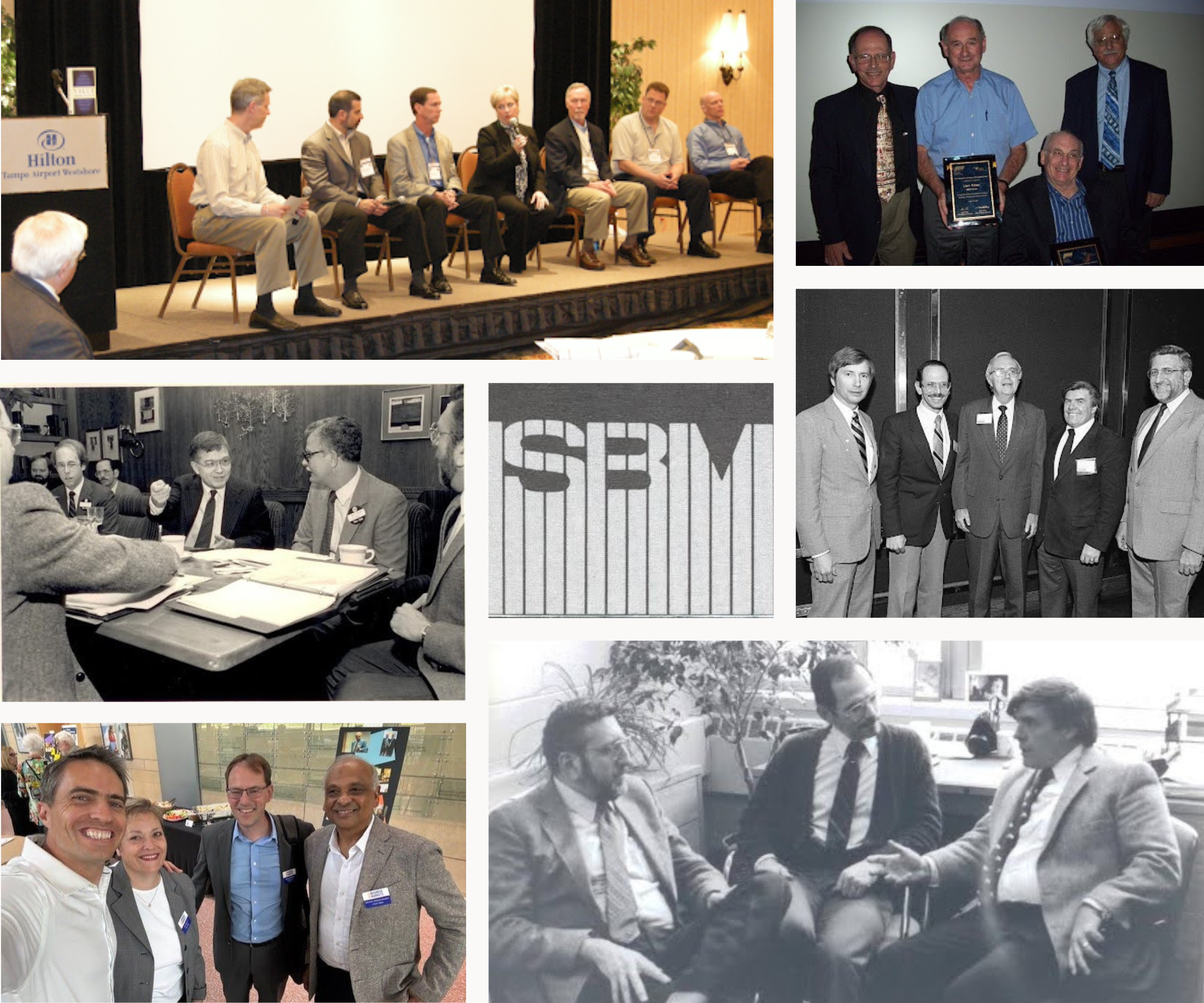 Images of ISBM members over the last 40 years.