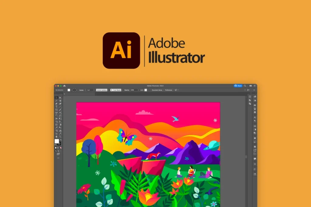 Adobe Illustrator tutorial showcasing design techniques and tools for creating vector graphics.