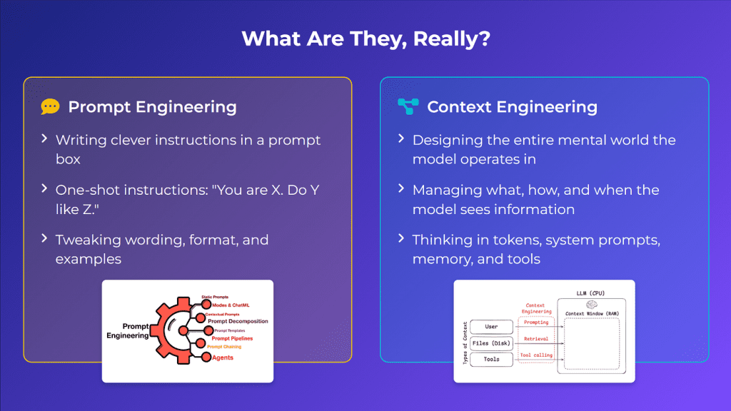 prompt engineering vs context engineering