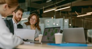 group of business professionals use agentic AI for customer retention